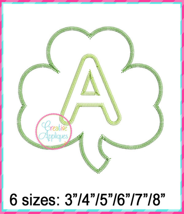 Zigzag Stitch Clover Alphabet Applique Design - Image 2