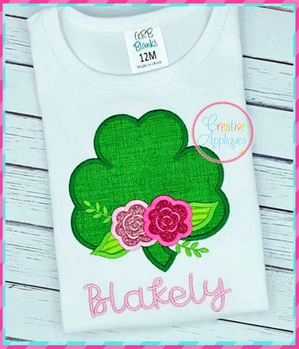 Clover Flowers Applique Design - Image 4