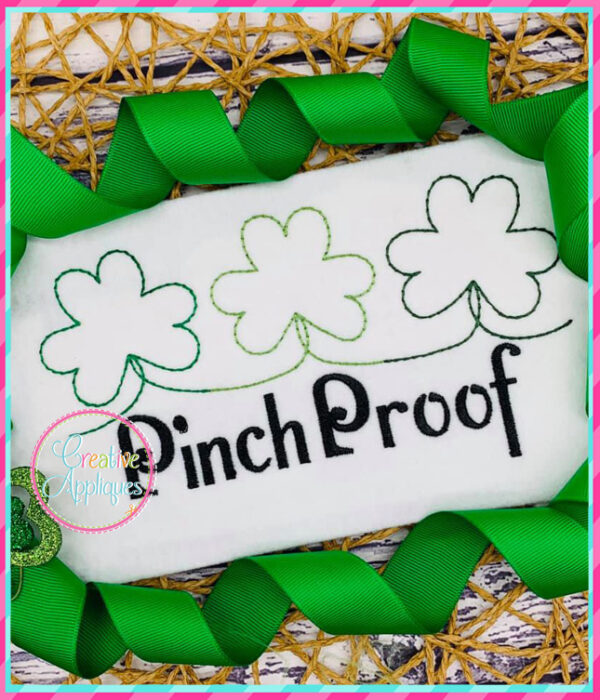 Stitching Linked Clovers Embroidery Design