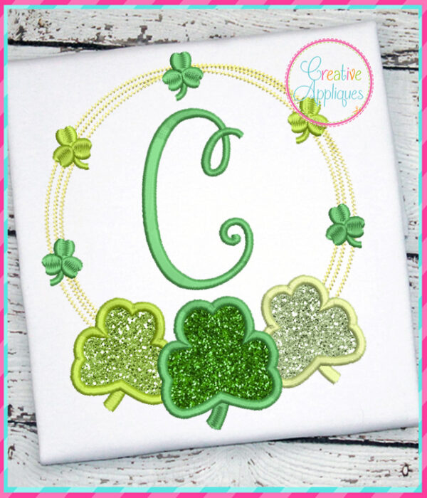 Clovers Scribble Frame Applique Design