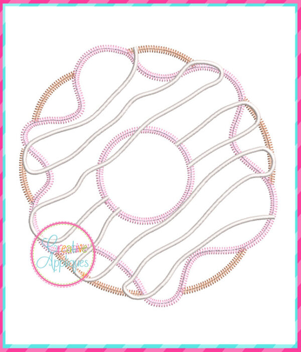 Zigzag Stitch Doughnut Icing Applique Design - Image 2