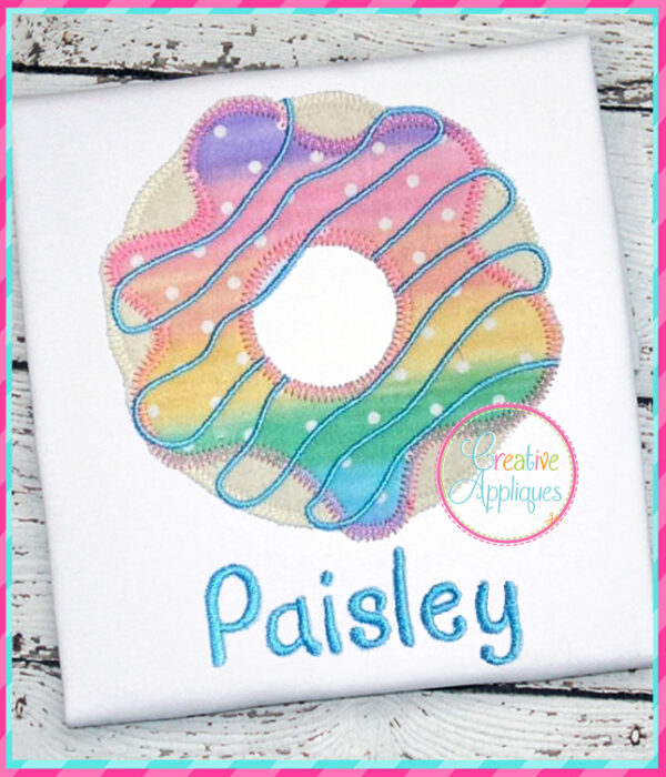 Zigzag Stitch Doughnut Icing Applique Design