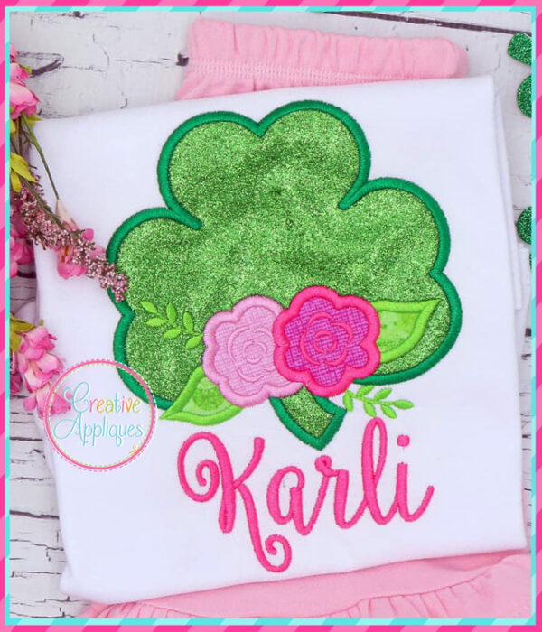 Clover Flowers Applique Design