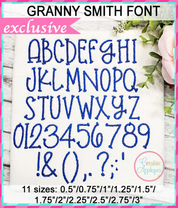 Granny Smith Embroidery Font - Image 4