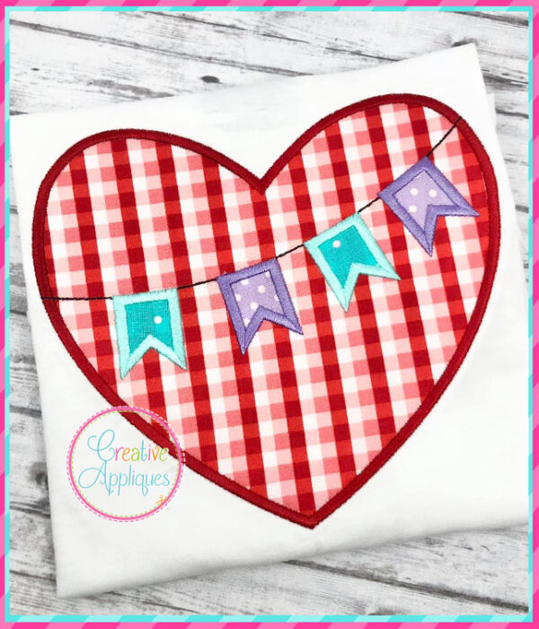 Heart Flags Applique Design