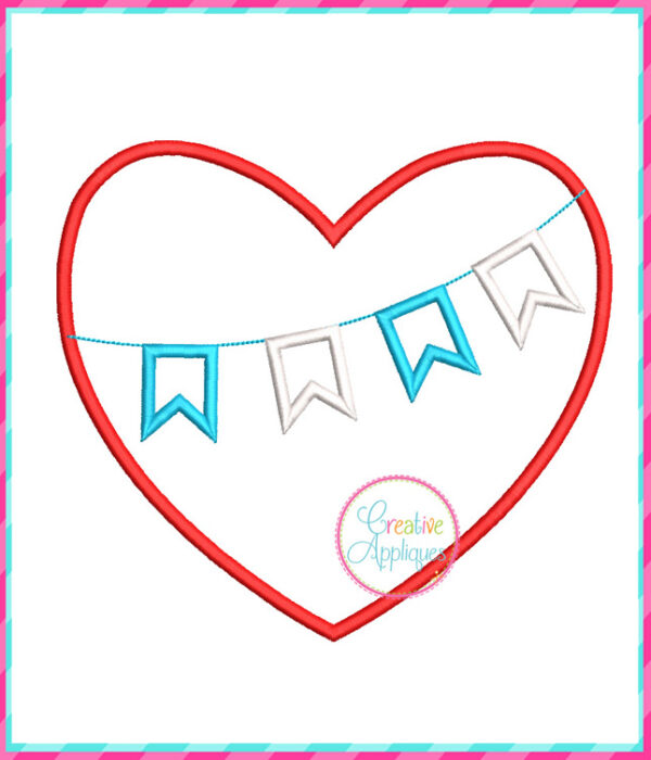 Heart Flags Applique Design - Image 2