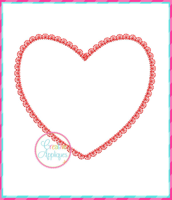 Lace Stitch Heart Applique Design - Image 2