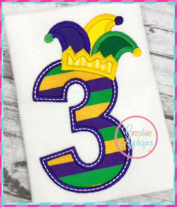 Jester Hat Numbers Applique Design Set