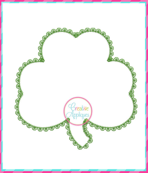 Lace Stitch Clover Applique Design - Image 2