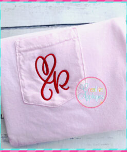 Flourish Script Monogram Embroidery Font JUMBO, Applique Corner