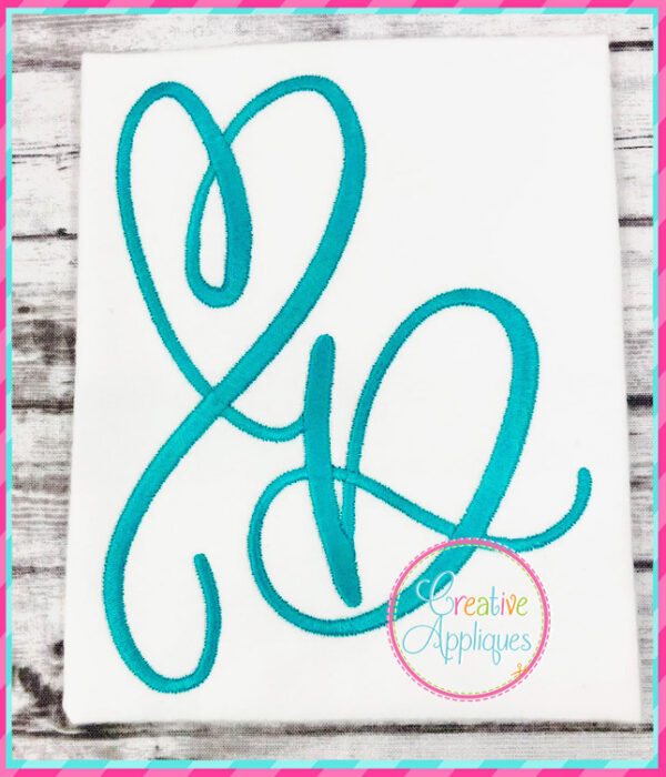 Monogram Heart Embroidery Font