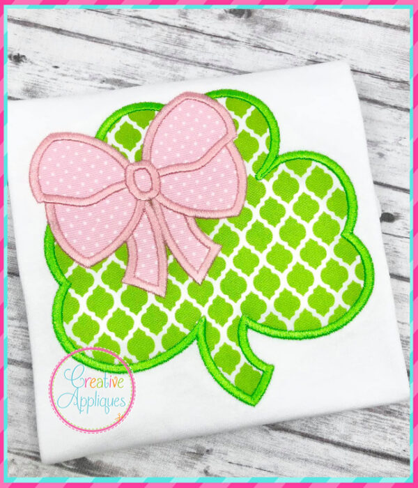 Clover Big Bow Applique Design