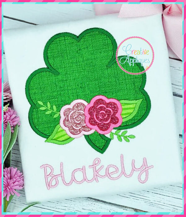 Clover Flowers Applique Design - Image 3