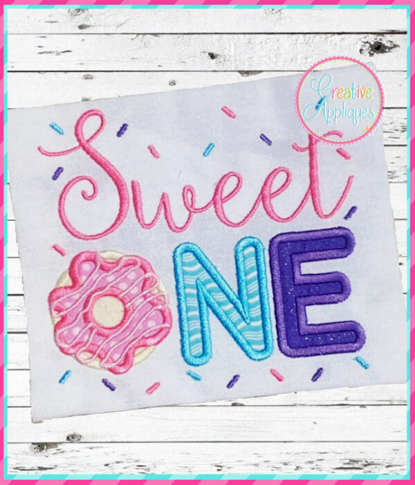 Sweet One Doughnut Applique Design - Image 2