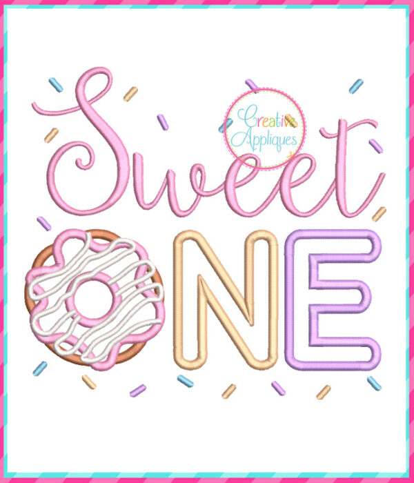 Sweet One Doughnut Applique Design - Image 3