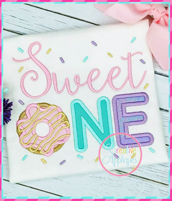 Sweet One Doughnut Applique Design