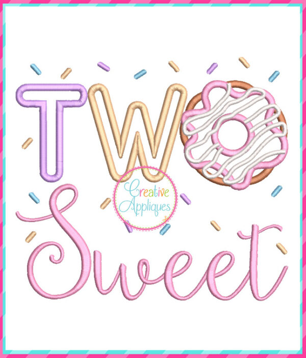 Two Sweet Doughnut Applique Design - Image 2