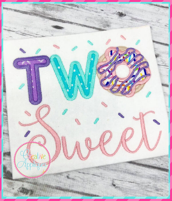 Two Sweet Doughnut Applique Design