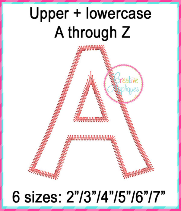 Zigzag Stitch Behind These Hazel Eyes Alphabet Applique Design - Image 3