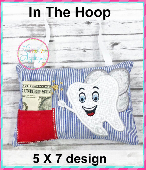 In The Hoop Boy Tooth Fairy Pillow Design 5x7 - Image 3