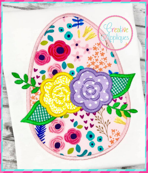 Egg Flowers Applique Design