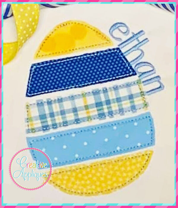 Bean Stitch Egg Slats Applique Design