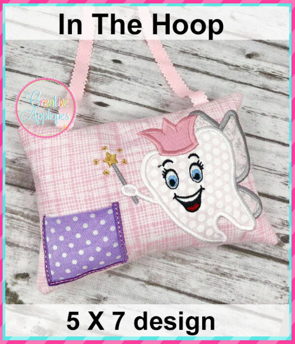 In The Hoop Girl Tooth Fairy Pillow Design 5x7