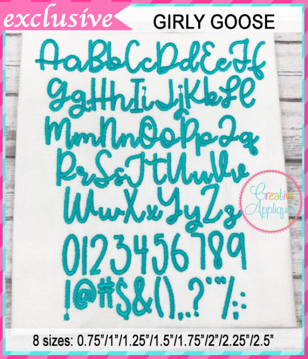 Girly Goose Embroidery Font - Image 2