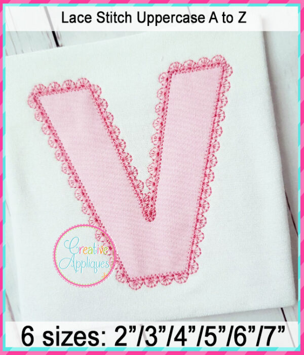 Lace Stitch Block Alphabet Applique Design - Image 3