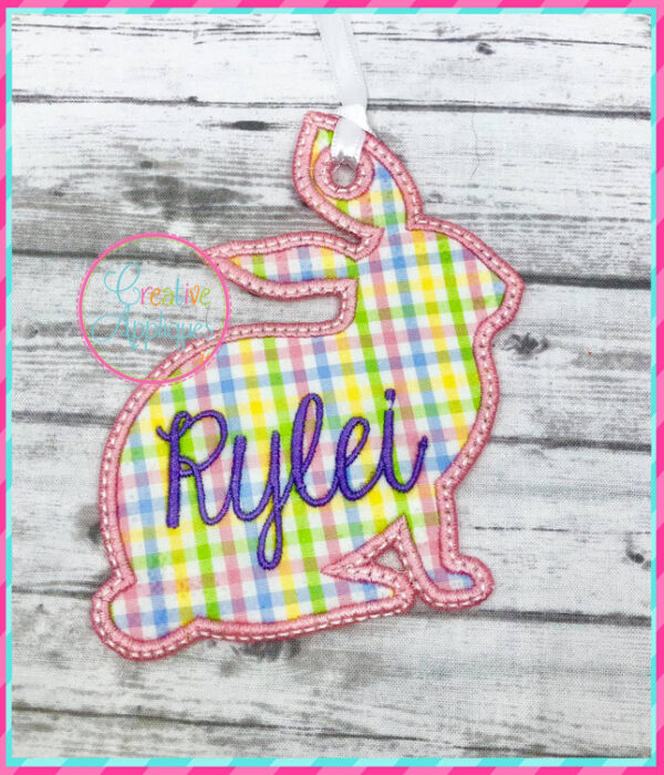 In The Hoop Rabbit Silhouette Tag Design