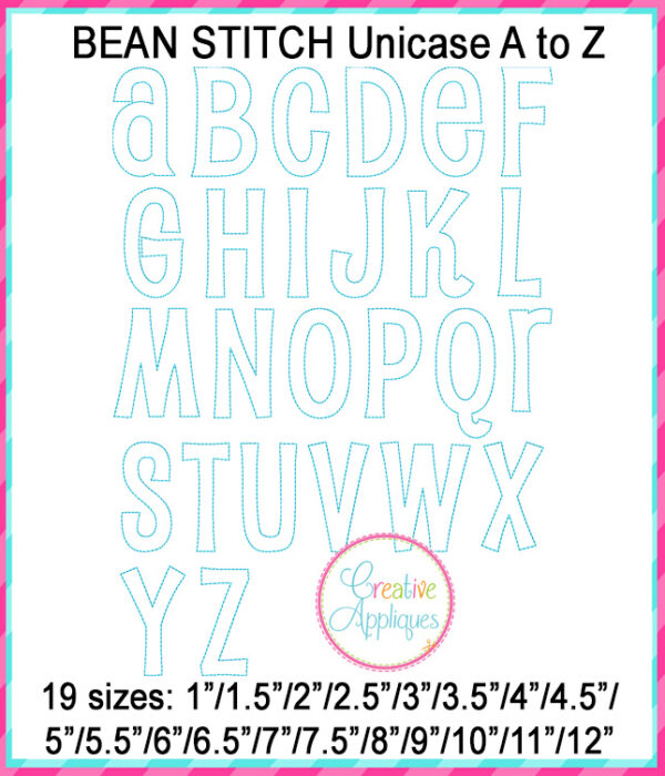 Bean Stitch Scooter Alphabet Applique Design - Image 2