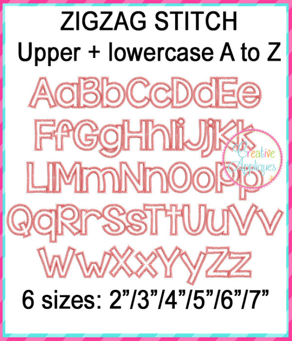 Zigzag Stitch Behind These Hazel Eyes Alphabet Applique Design - Image 2