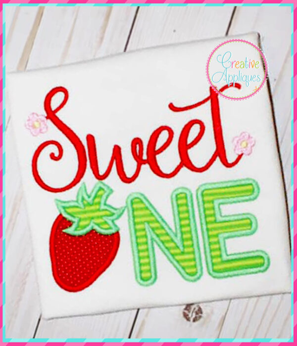 Sweet One Strawberry Applique Design