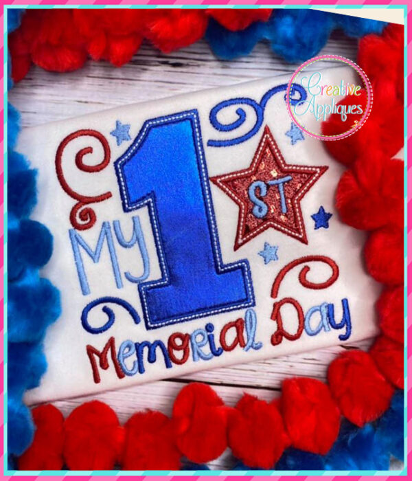 Girl My 1st Memorial Day Applique Design - Image 6