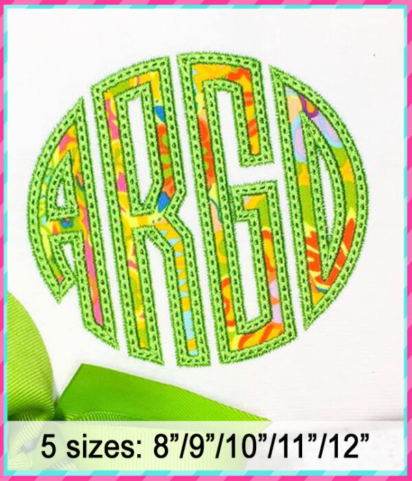 4 Letter Circle Applique Design LARGE