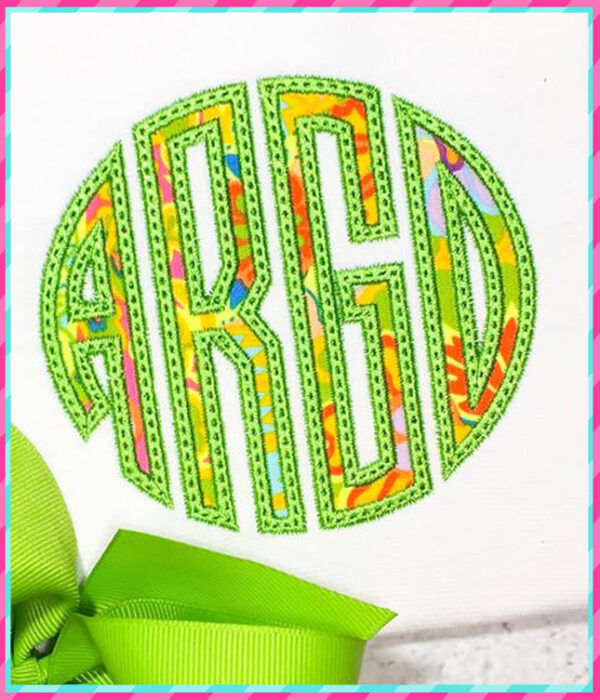 4 Letter Circle Applique Design SMALL - Image 4