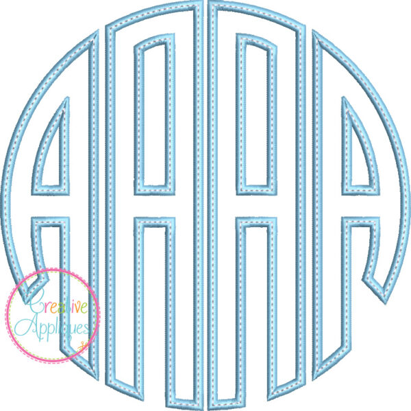 4 Letter Circle Applique Design LARGE - Image 4