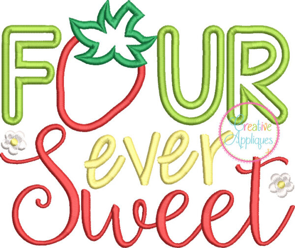 Four Ever Sweet Strawberry Applique Design - Image 2