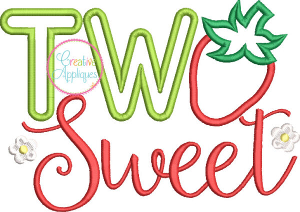 Two Sweet Strawberry Applique Design - Image 2