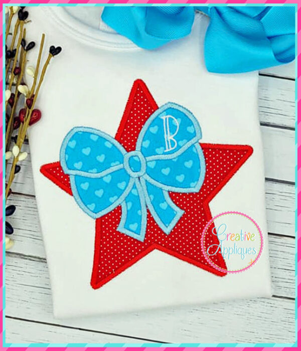 Star Bow Applique Design