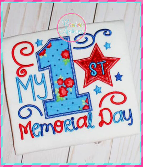 Girl My 1st Memorial Day Applique Design - Image 4