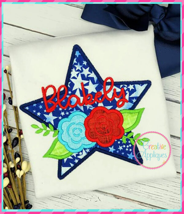 Star Flowers Applique Design - Image 2