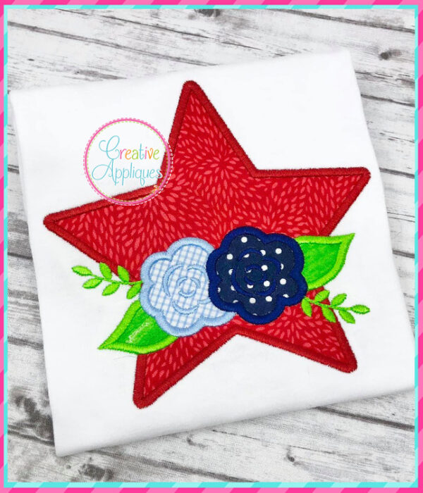 Star Flowers Applique Design