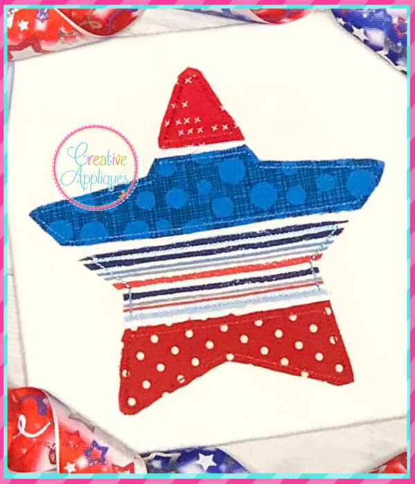 Bean Stitch Star Slats Applique Design - Image 2