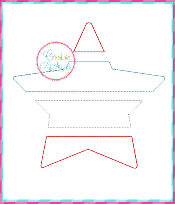 Bean Stitch Star Slats Applique Design - Image 3