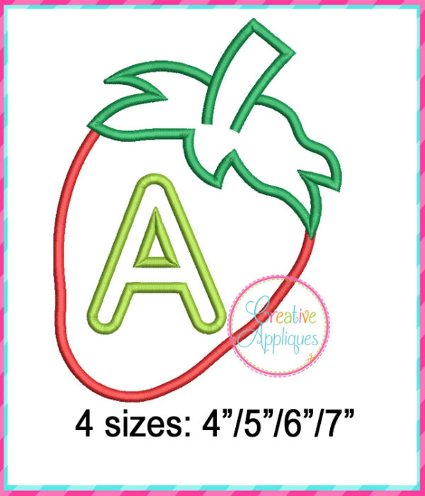 Strawberry Alphabet Applique Design - Image 2