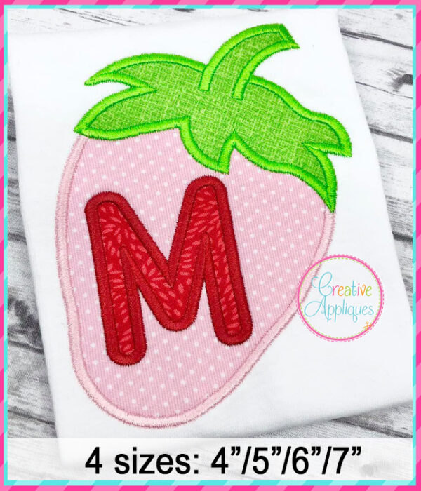 Strawberry Alphabet Applique Design