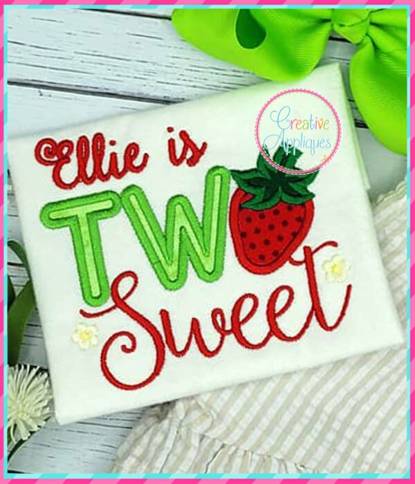 Two Sweet Strawberry Applique Design - Image 3