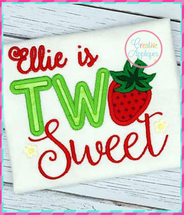 Two Sweet Strawberry Applique Design