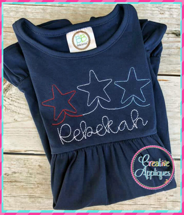 Stitching Linked Stars Embroidery Design